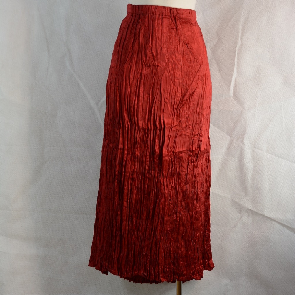 Coldwater Creek Red Crinkle Skirt SZ XL NWOT #B45 - Picture 3 of 8